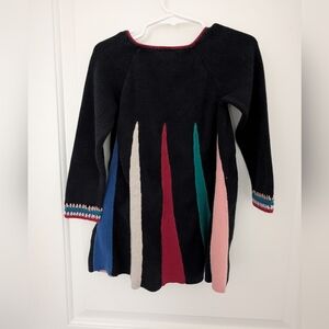 Hanna Andersson Grey Knit Dress With Colorful Accents